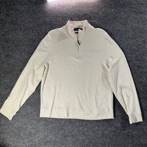 Biltmore Quarter Zip Sweater Mens XL Cream Pullover Mock Neck Minimalist Classic